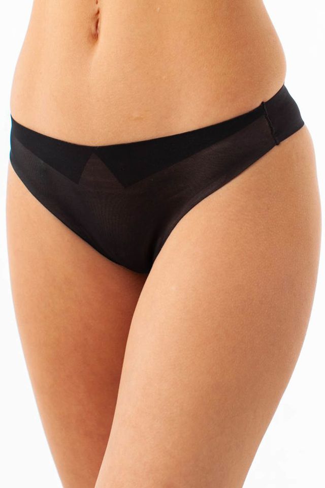 Бесшовные черные трусы-бразилиана Smoking