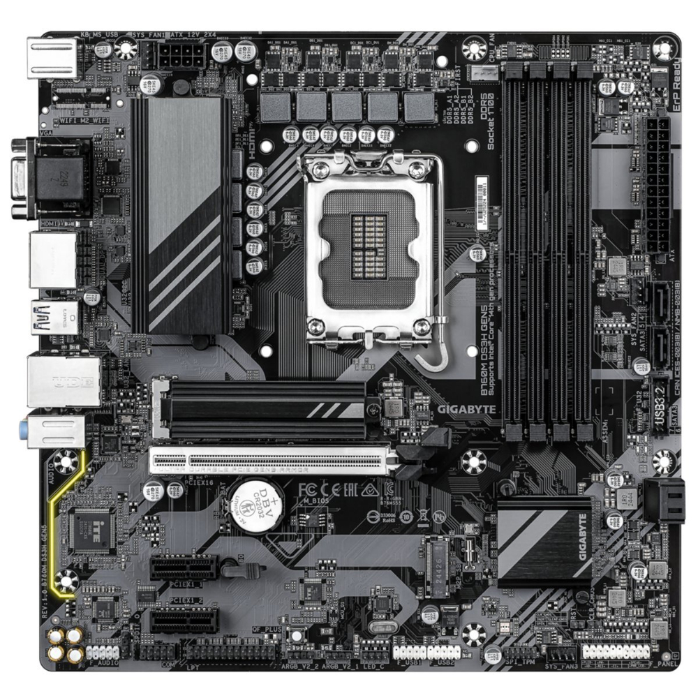 Материнская плата GIGABYTE B760M DS3H GEN5, LGA1700, DDR5, mATX
