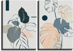 Модульная картина "Абстрактные листья"