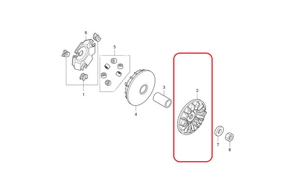 22102-KWN-900. FACE, DRIVE. Honda PCX125