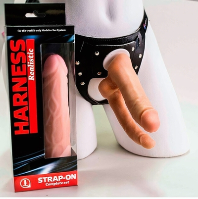 Двойной страпон Харнес (Цвет: телесный)
