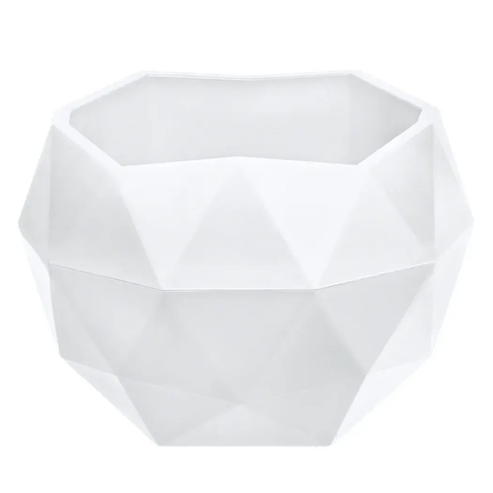 Кашпо для цветов пластиковое 0,45л d-12,3см «Топаз» Белый