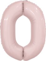 Шар (40''/102 см) Цифра, 0 Slim, Пыльная роза, 1 шт. в уп.