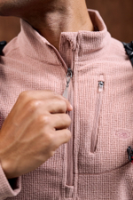 Свитшот Nothomme Blue Monte Stand-Up Collar Checkered Fleece Semi-Zipped Sweatshirt "Gesang Powder"