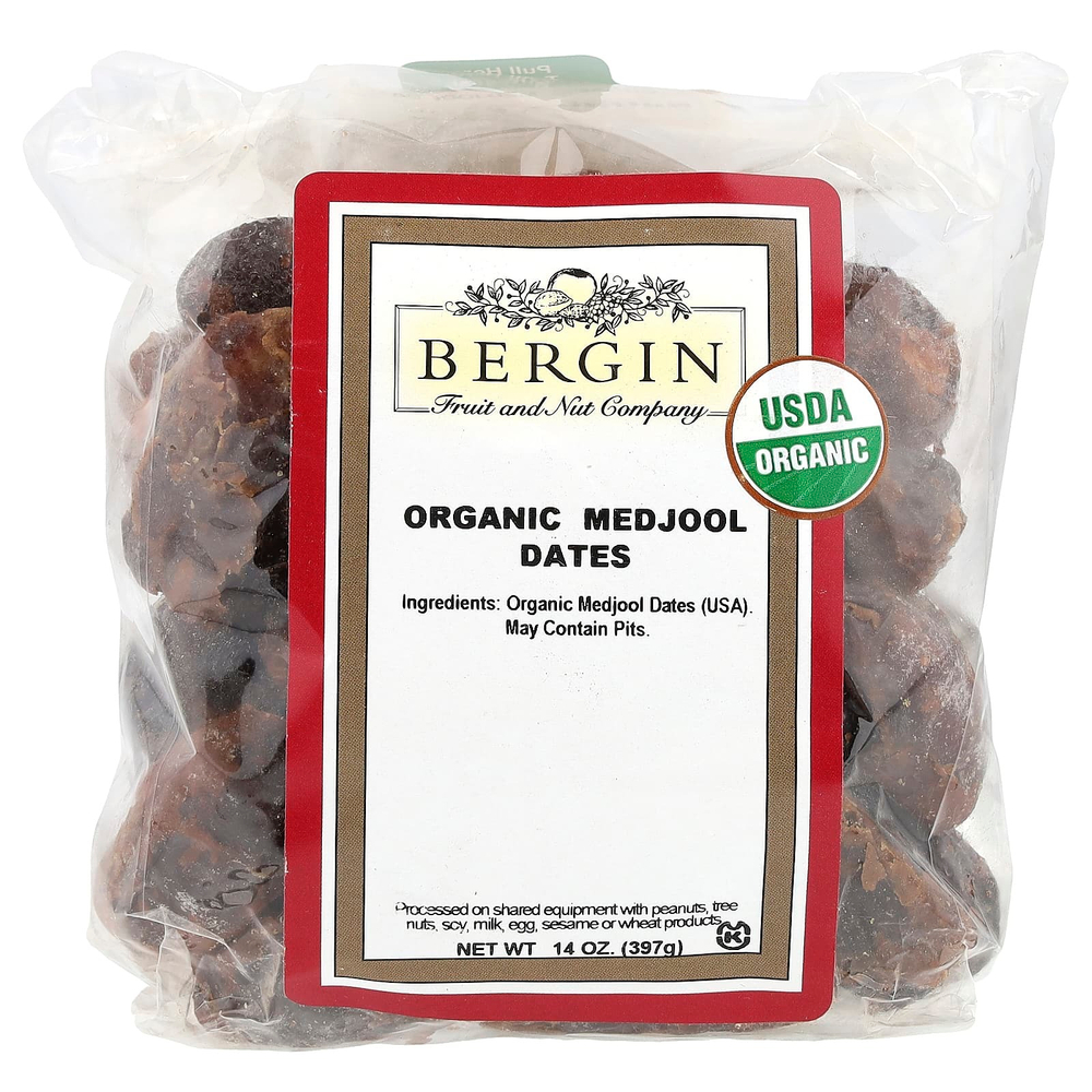 Bergin Fruit and Nut Company, Medjool, органические финики, 397 г (14 унций)
