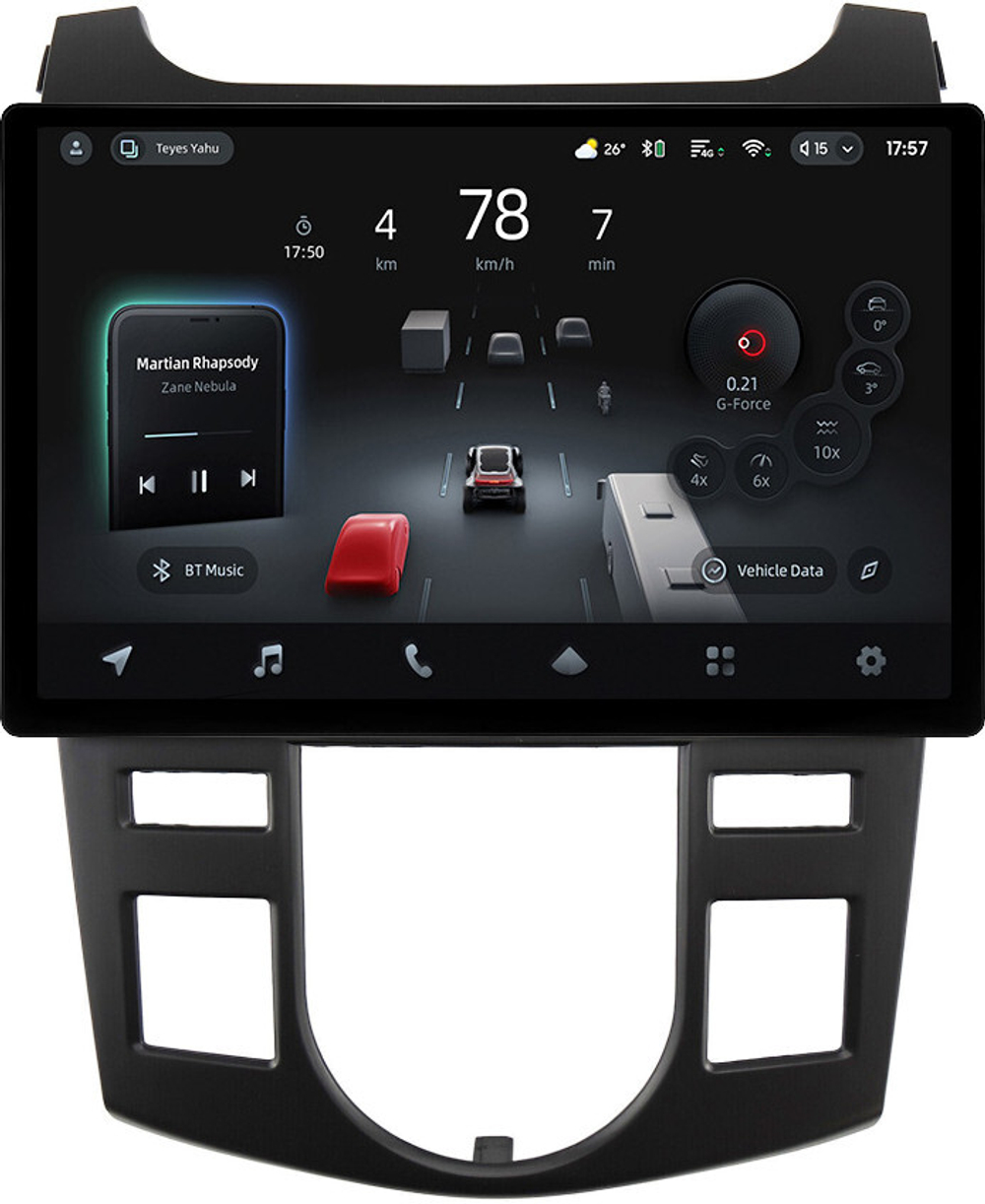 Магнитола для KIA Cerato 2 2008-2013 (климат, рамка черная) - Teyes CC4-PRO монитор 13" 2K QLED на Android 13, Snapdragon 778G, 8+128, AI, CarPlay, DSP, 4G SIM-слот