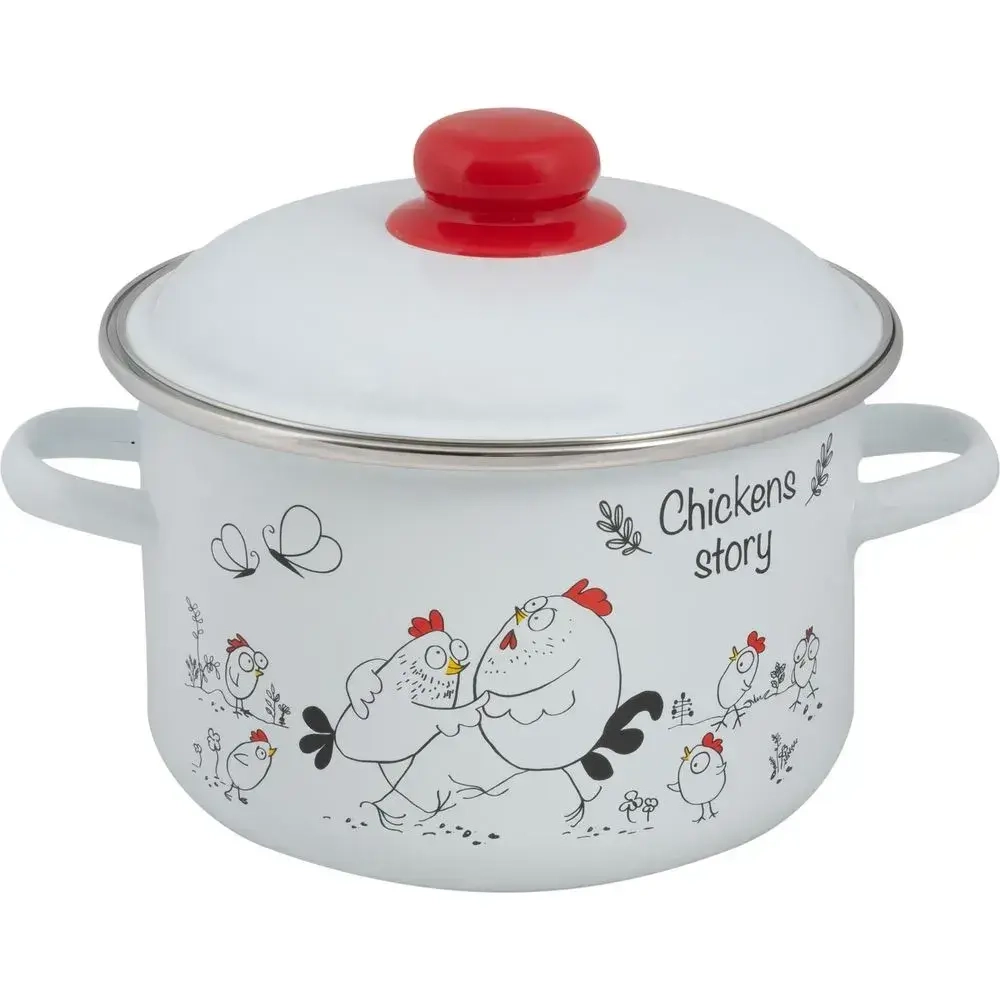 Кастрюля эмал цил Chickens’stories 3,0л ТМ FOOD ATELIER