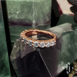 Кликер "Shine" с камнями 1.5мм - Розовое золото - White CZ