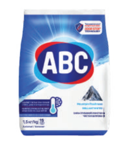 Порошок для стирки белья ABC Свежесть гор 1.5KG x 12