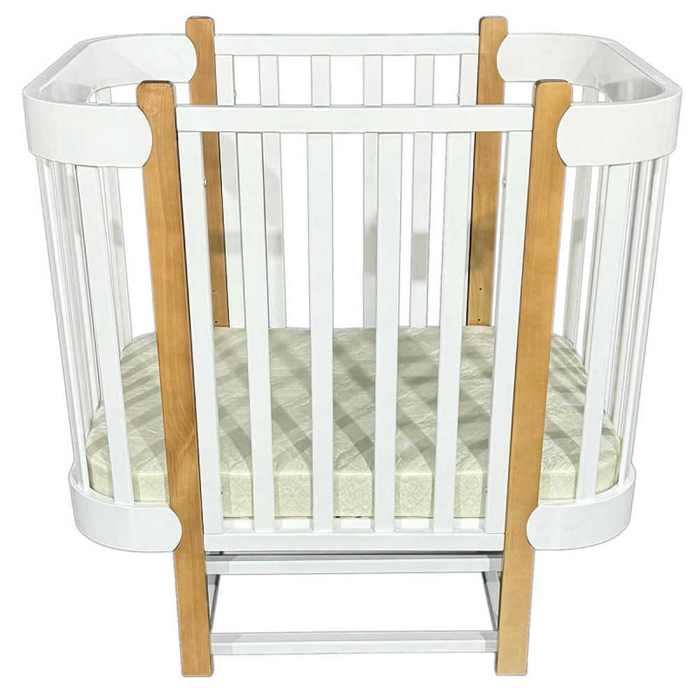 Детская кроватка Bellini Ariadna продольный маятник 3 в 1 белый/бук
