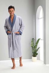 Облегченный мужской халат 19690 синий NUSA Турция