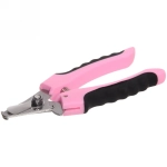 Когтерез для животных «ЗООУЛЬТРА», пружинный механизм, ручки прорезиненные - волна, цвет розовый / черный, 16см