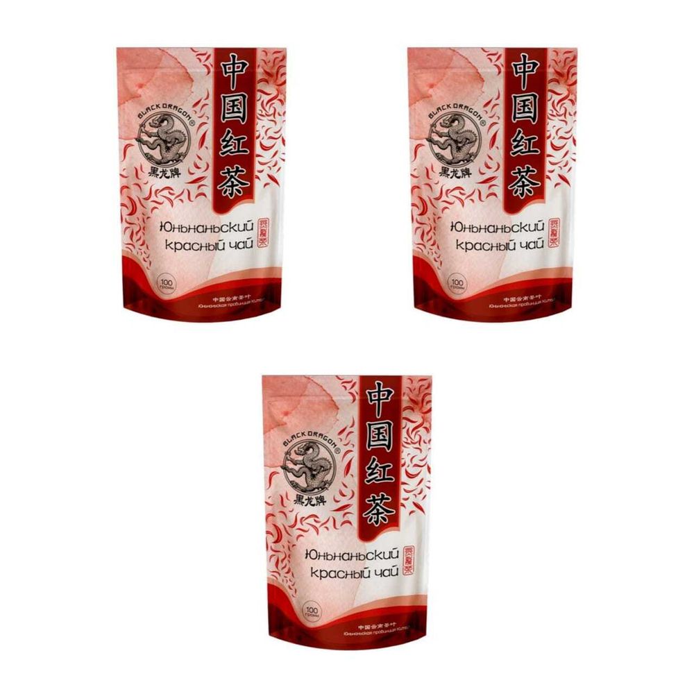 Чай красный Black dragon Юньнаньский 100 г, 3 шт