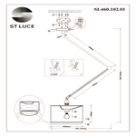 SL460.102.01 Светильник потолочный ST-Luce Хром/Белый E27 1*60W (из 2-х коробок) MARCIA