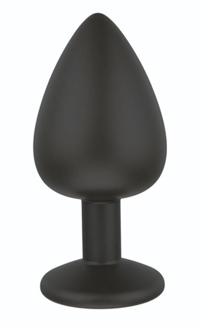 Черная средняя силиконовая пробка с прозрачным кристаллом (Цвет: черный)