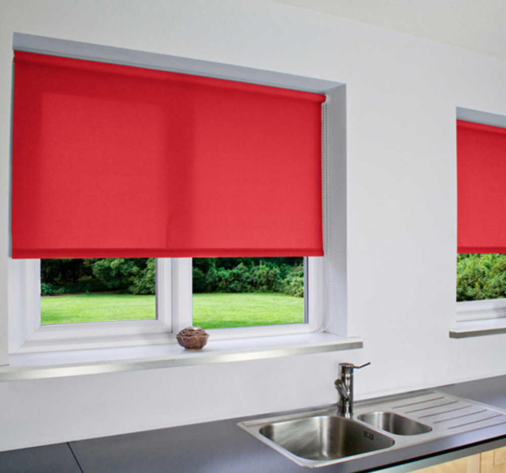 Рулонные шторы "Альфа цвет красный"