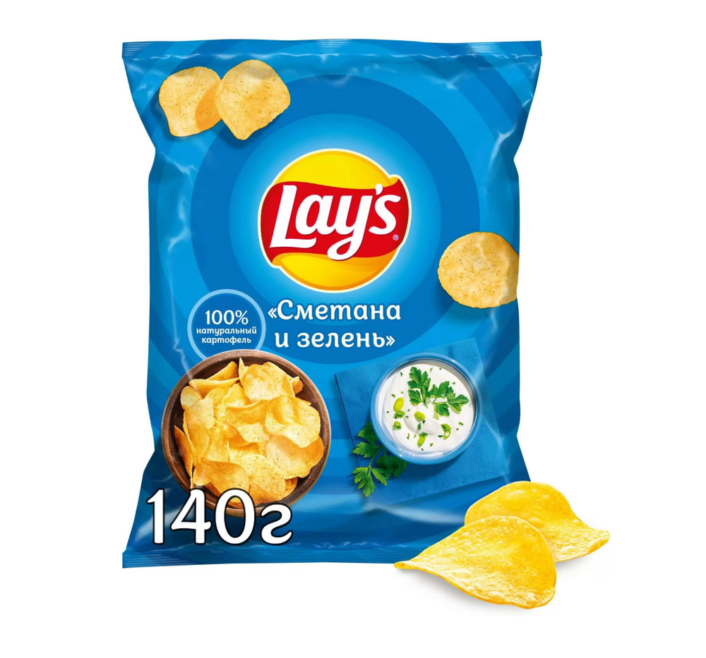 Чипсы картофельные Lay's Сметана и зелень 140 г