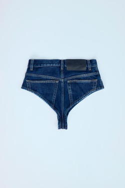 ZARА МИНИ-ШОРТЫ ДЕНИМ TRF С ВЫСОКОЙ ПОСАДКОЙ, МОРСКОЙ СИНИЙ