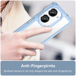 Усиленный защитный чехол с синими рамками для Asus ZenFone 9, увеличенные защитные свойства, мягкий отклик кнопок