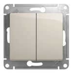 Schneider Electric Glossa Молочный Выключатель 2-клавишный схема 5, 10AX, механизм IP20 скрытая установка 308625