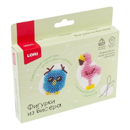 Брелоки из бисера "Фламинго, сова" 2 фигурки