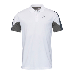 Мужское теннисное поло HEAD Club 22 Tech Polo Men - White, Dark Blue