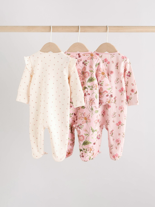 Комбинезон / Cлип для малышей Next AW2-294, 3 шт., Розовый, Молочный