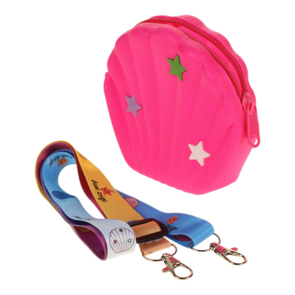 Кошелек "Ракушка" с прицепом, 13*12*4 см, силикон, разноцветный принт микс