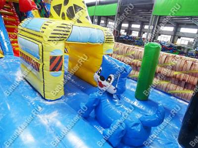 Надувной батут "Весёлая стройка" 12*4*6.6 м