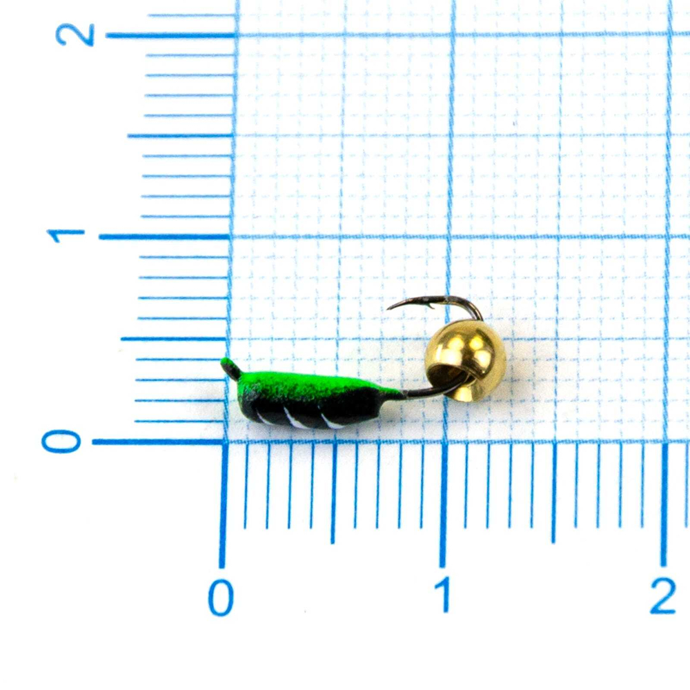Мормышка Владимирская 431 "Гвоздик с латунным шариком золото", 2.5мм, 0.6гр (15шт/уп)