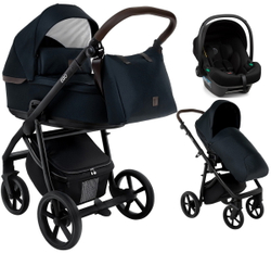 Детская коляска Roan Esso 2025 3 в 1 с автокреслом Tutis Elo Lux Black ESS111/1 Caviar/Black