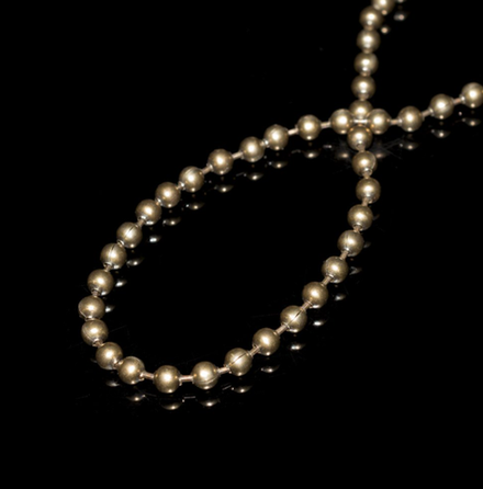 Цепь управления металлическая 4,5х6 мм для рулонных и римских штор, цвет латунь