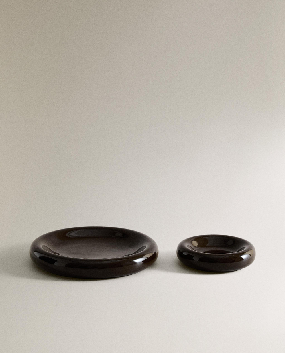 Zara Home Поднос из керамики, цвет коричневый, 16 см