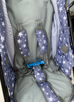 Коляска комбинированная «Наши детки» 6 со звездами джинс (арт. НДТ6/3)