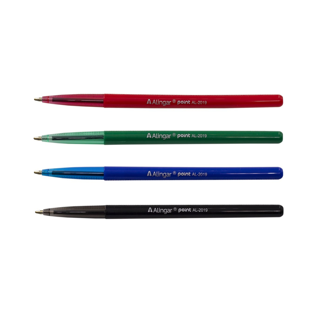 Набор шариковых ручек Alingar, "Point", 4 цвета, 0,7 мм, круглый, цветной пластиковый корпус, ПВХ чехол, европодвес