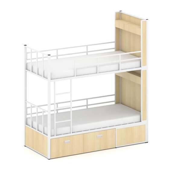 Overnight Кровать 2-х ярусная ON.K2-001 Акация Лорка/Металл Белый 2080*950*2260