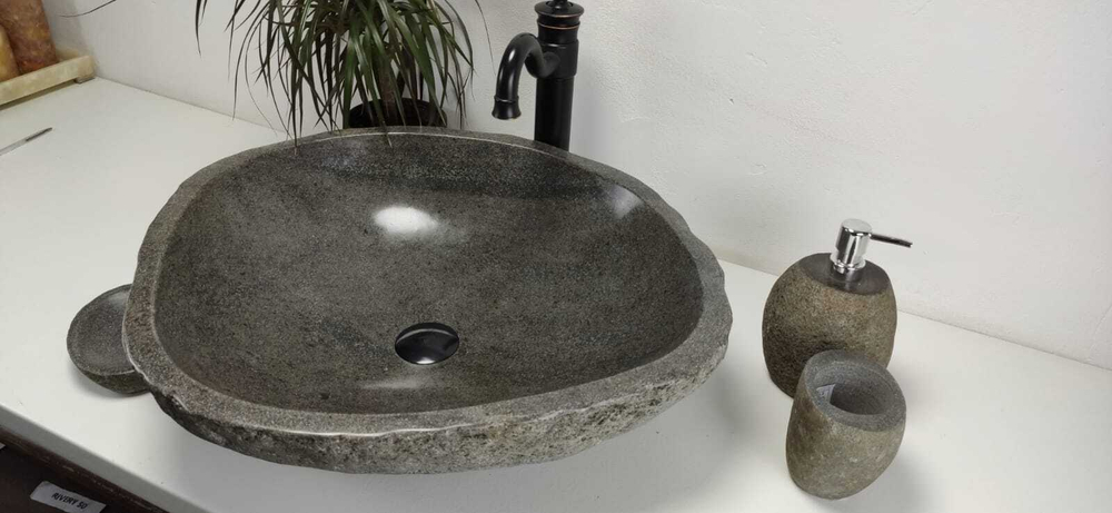 Раковина из речного камня RS6849 (60*52*15)