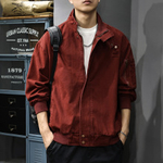 Хлопковая рабочая куртка с воротником-стойкой, мужская ретро-вышитая американская повседневная охотничья свободная куртка,Осень-зима