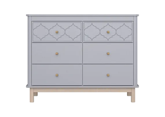 Комод Classic 6 ящиков с фрезеровкой "Мозаика" (серый)