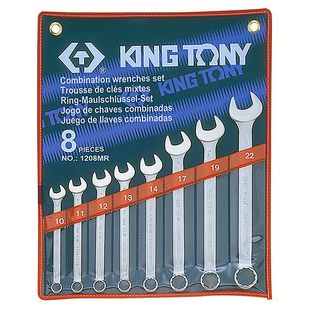 KING TONY (1208MR) Набор комбинированных ключей, 10-22 мм, 8 предметов