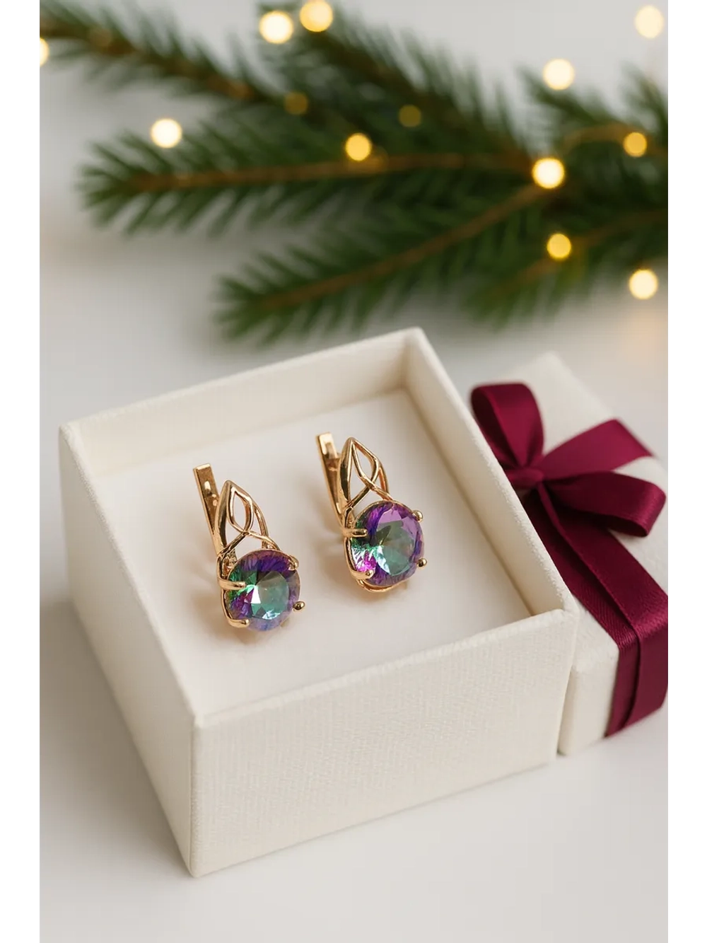 Серьги бижутерные "Северное сияние"