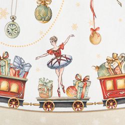 СКАТЕРТЬ КРУГЛАЯ "ЩЕЛКУНЧИК" ,190СМ ,БЕЖЕВЫЙ , 100%ХЛОПОК , ТВИЛ