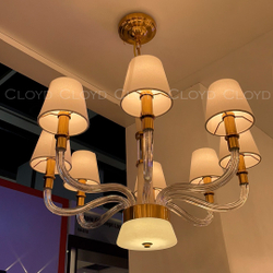 Люстра Cloyd SHERINGTON-A C7 / Ø67 см - абажуры - латунь (арт.11310)