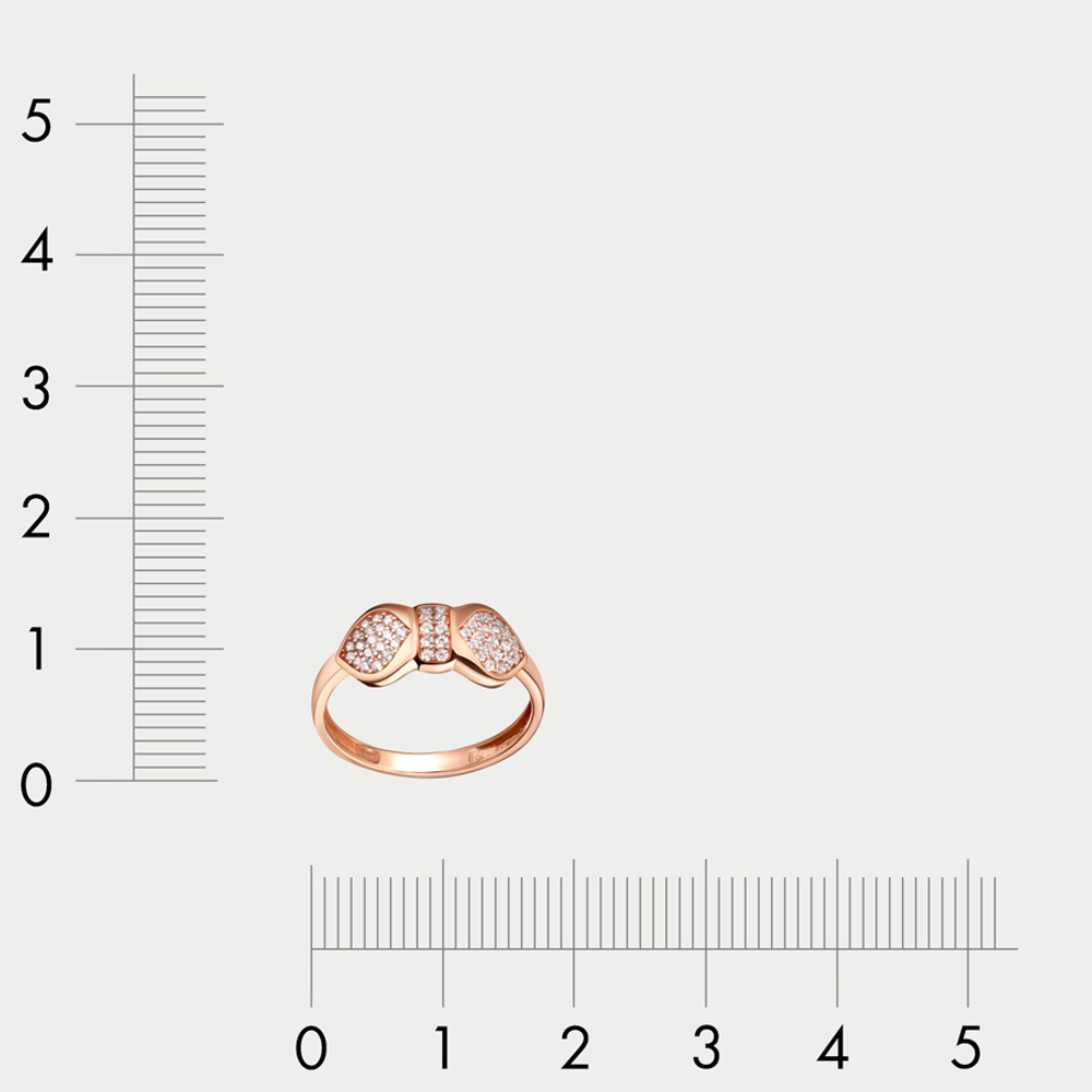 Кольцо для женщин из розового золота 585 пробы с фианитом (арт. 710706)