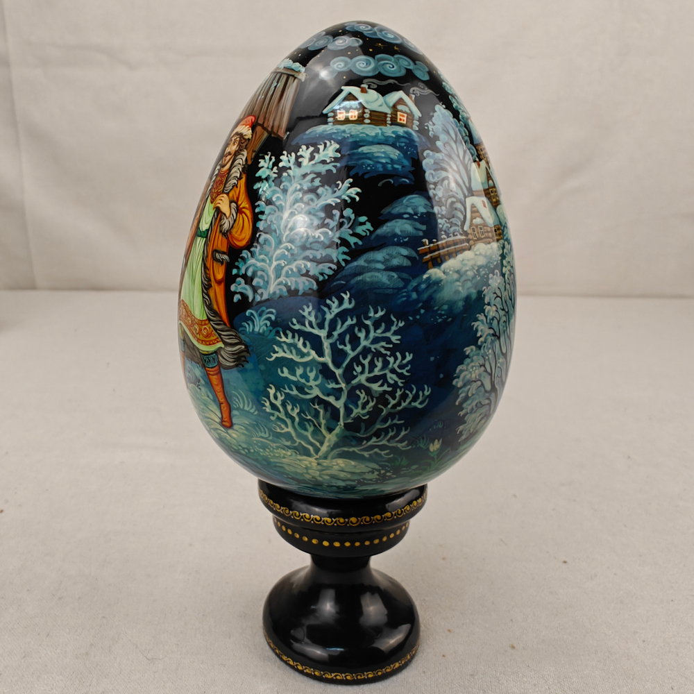 Яйцо сувенирное "Зимний вечер" (ручная роспись Палех)