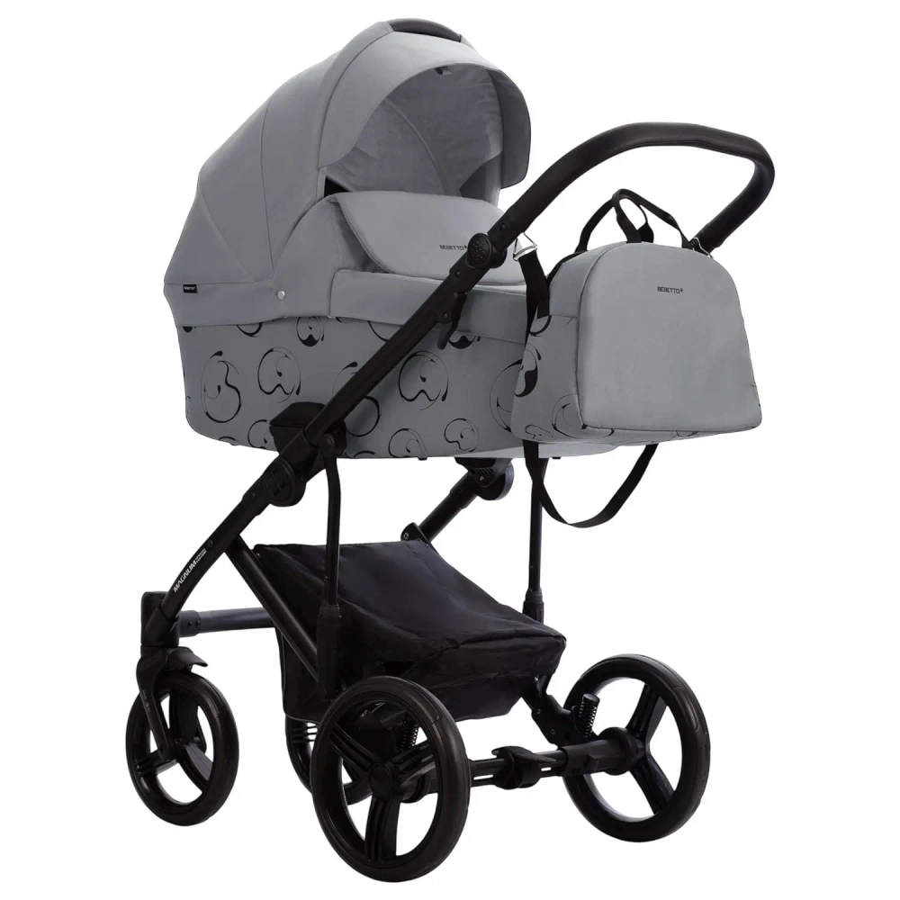 Коляска 2в1 Bebetto MAGNUM LIGHT SE light se 07 (св.серый) черная рама