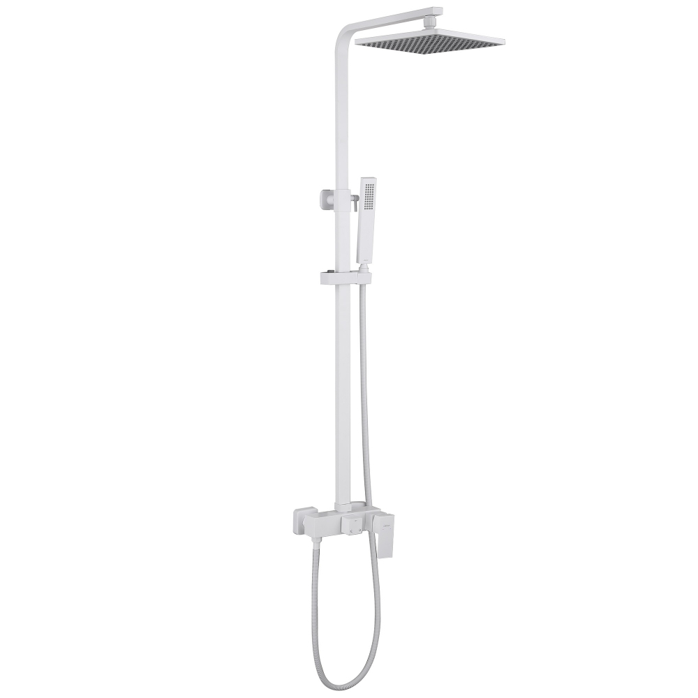 Душевая стойка ABBER Daheim AF8216WL с изливом, белая матовая