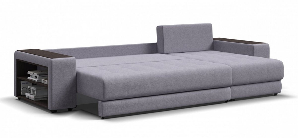 Угловой диван Дубай Рогожка Мальмо платина, Рогожка Венто серый