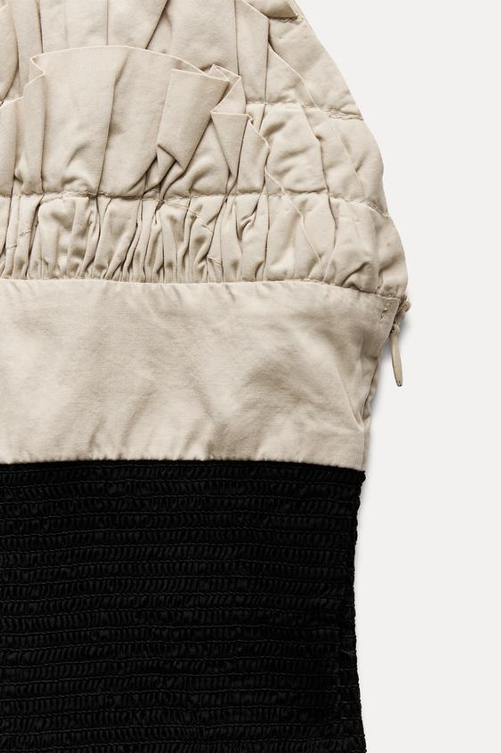 ZARA ТОП С ВОЛАНОМ, ЧЕРНЫЙ