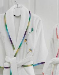 Детский махровый халат RAINBOW бело-желтый SOFT COTTON